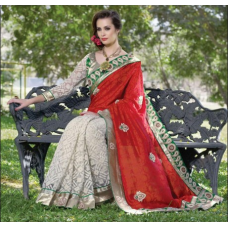 Astounding Heavy Embroidered Wedding Saree